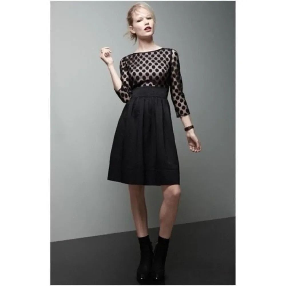 ✨Eliza J Black on Nude Polka Dot Mesh Dress Size 10✨